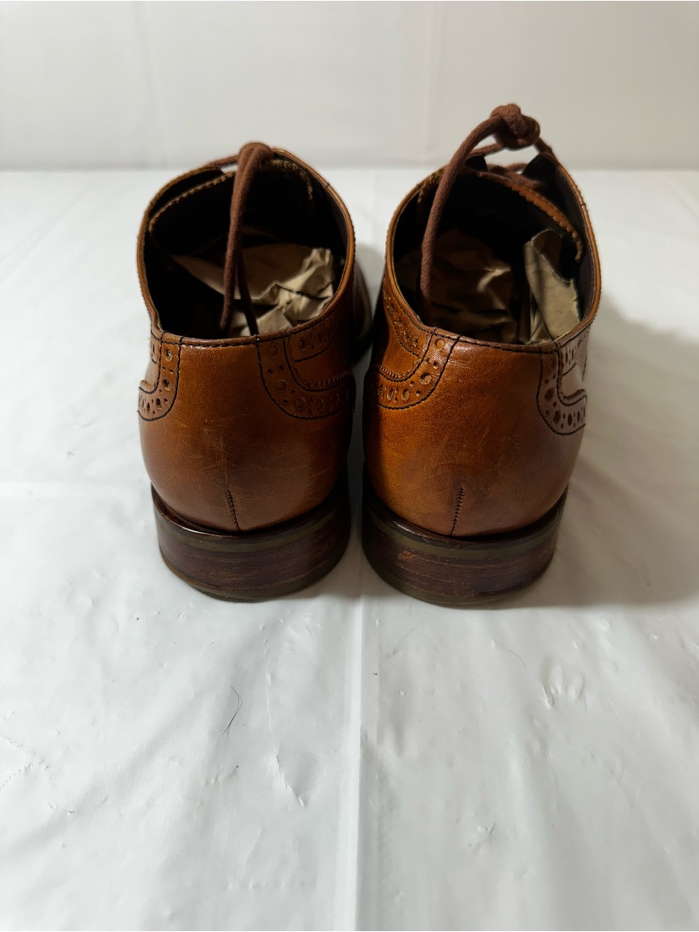 Cole Haan Men’s Tan Leather Wingtip Oxfords Size 9 - Picture 5 of 14